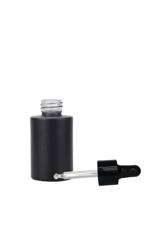 Devinez زجاجة زجاجية مستديرة سوداء اللون متعددة الاستخدامات من ديفينز، سعة 30 مل مع قطارة زجاجية سوداء (عبوة من 4)، للسيروم، الزيوت الأساسية، الخلطات، العناية بالبشرة، السفر، التونر، مستحضرات التجميل وDIY - Image 2