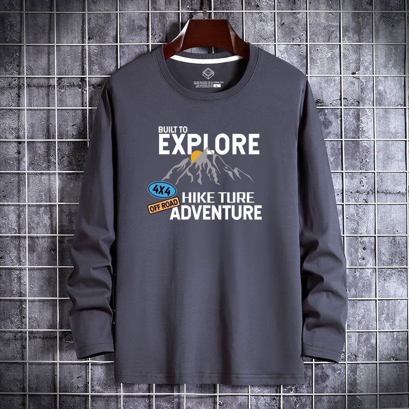 Men's Long-Sleeve T-Shirt 2025 Autumn New Cotton Round-Neck Printed Base Shirt Men's Trendy Brand Wholesale - Image 5