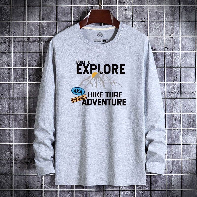 Men's Long-Sleeve T-Shirt 2025 Autumn New Cotton Round-Neck Printed Base Shirt Men's Trendy Brand Wholesale - Image 4