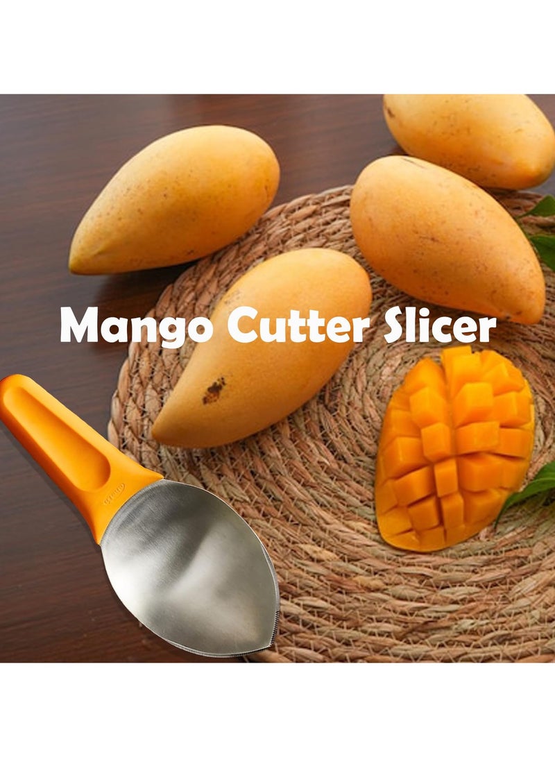 SOLARAE Mango Slicer, Mango Cutter Mango Splitter to Separate the pulp Watermelon Cutter Home Fruit Slicer with Non-Slip Handle for Split Mango/Watermelon/Avocado (Orange) - Image 2