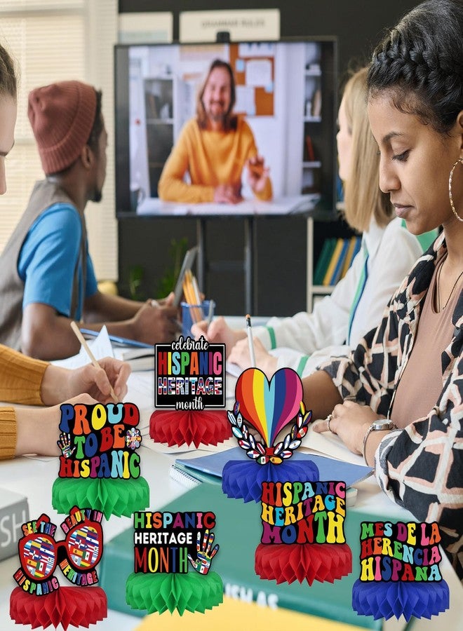 Yarcooly Hispanic Heritage Month Decorations Latin American 3D Double Side Toppers Paper Fans Hispanic Heritage Honeycomb Table Centerpiece National Hispanic Heritage Month Decorations for School Classroom - Image 3
