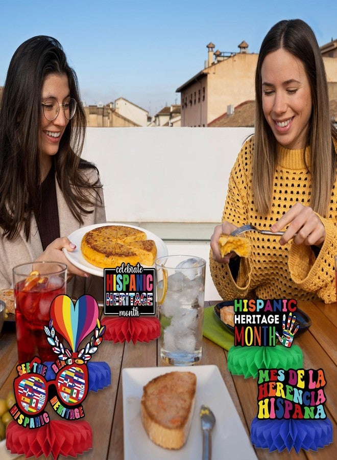Yarcooly Hispanic Heritage Month Decorations Latin American 3D Double Side Toppers Paper Fans Hispanic Heritage Honeycomb Table Centerpiece National Hispanic Heritage Month Decorations for School Classroom - Image 2