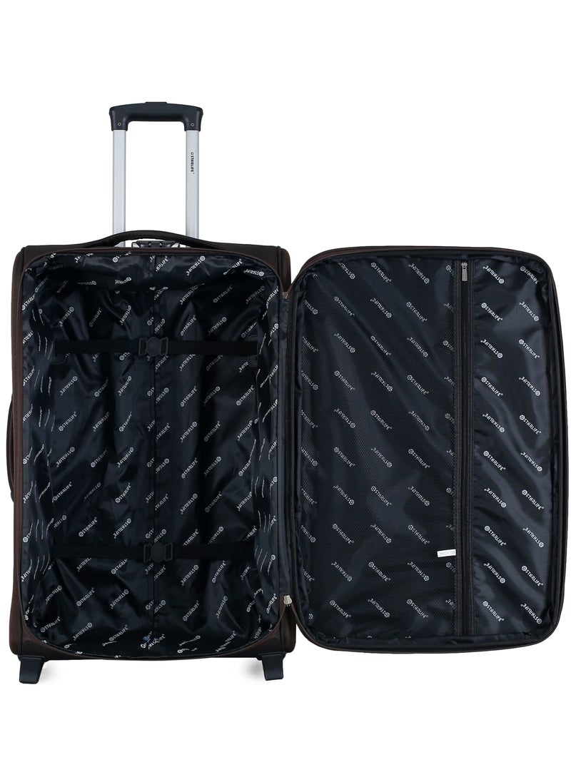 STARLIFE - Set of 3 Light Weight Polyester Trolley Luggage 2 Wheels With Number Lock 20,24,28 Inches - Image 1