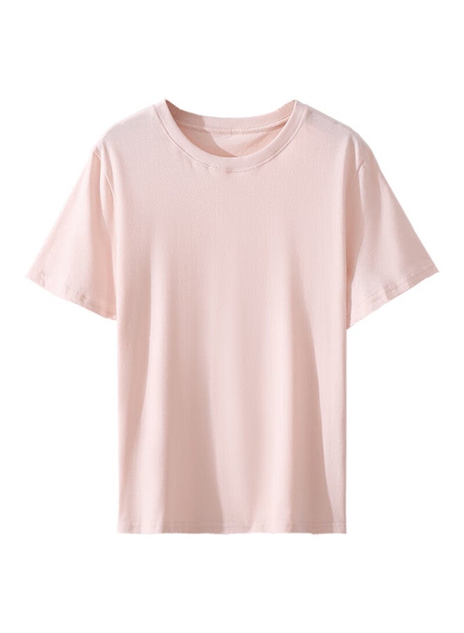 Your Sun Yiershuang Women's Summer Thin Cotton Short Sleeve T-shirt Sleepwear Simple Solid Color Versatile Breathable Top - Image 2