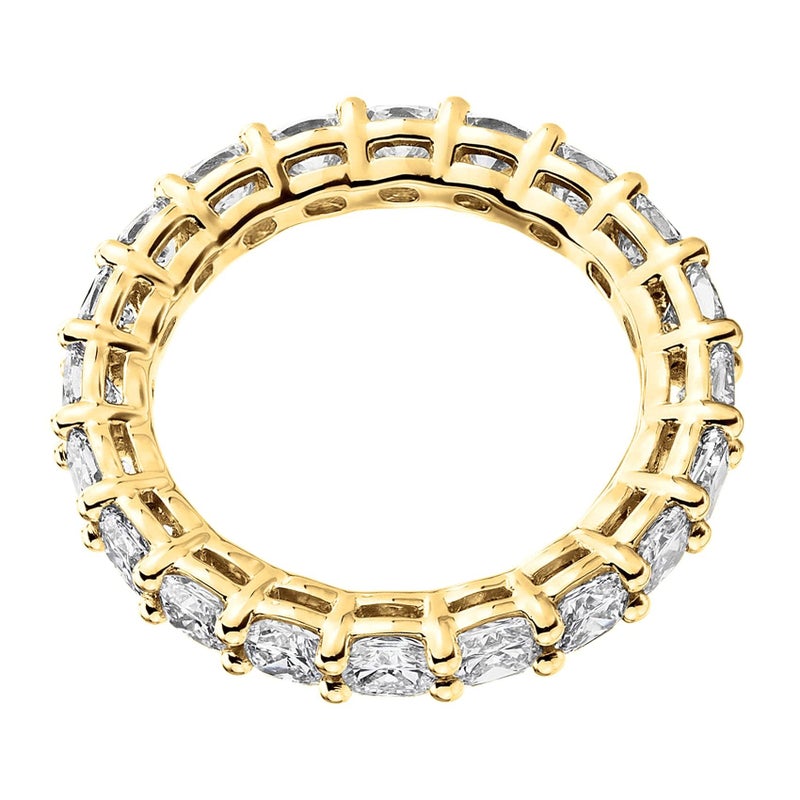 PAVOI 14K Yellow Gold Plated Square-Cut Cubic Zirconia Love Band - 3mm Stackable Rings for Women - Stacking Jewelry Gold Eternity Rings for Women, Size 8 - Image 3