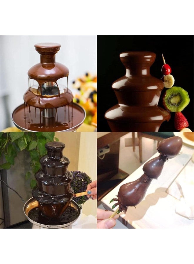 كيمايا نافورة شوكولاتة من 4 طبقات، مصنوعة من الفولاذ المقاوم للصدأ، برج نافورة فوندو الشوكولاتة، مثالية لأعياد الميلاد والحفلات وحفلات الزفاف (فضة إسترليني) - Image 5