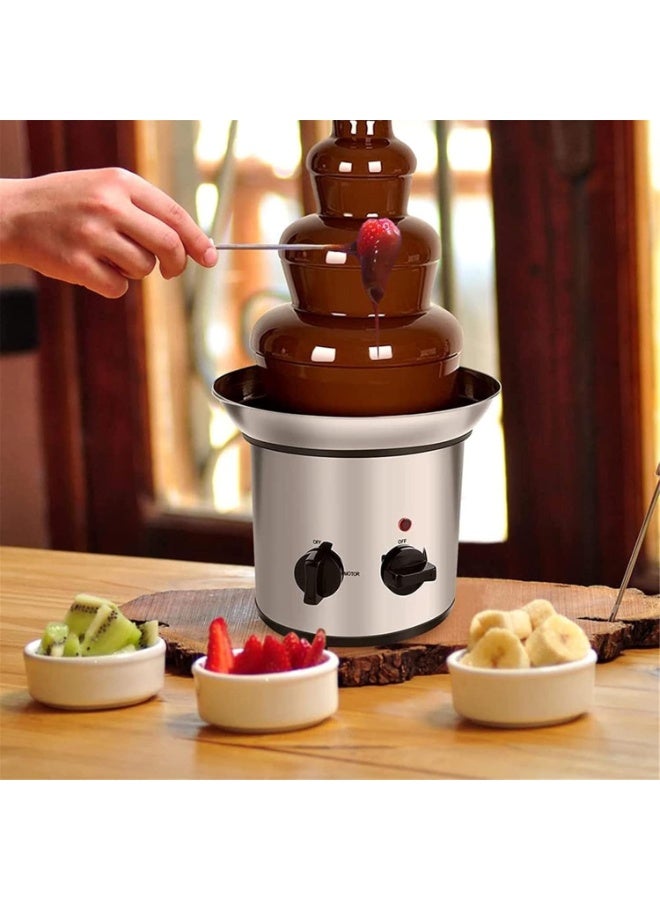 كيمايا نافورة شوكولاتة من 4 طبقات، مصنوعة من الفولاذ المقاوم للصدأ، برج نافورة فوندو الشوكولاتة، مثالية لأعياد الميلاد والحفلات وحفلات الزفاف (فضة إسترليني) - Image 2