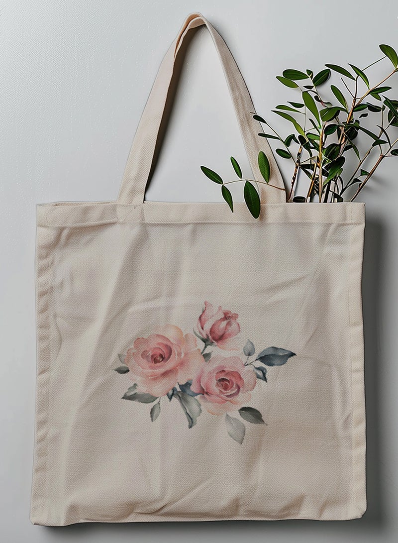 لوحة حقيبة يد بأحزمة كتف من البوليستر بتصميم زهور - Image 1