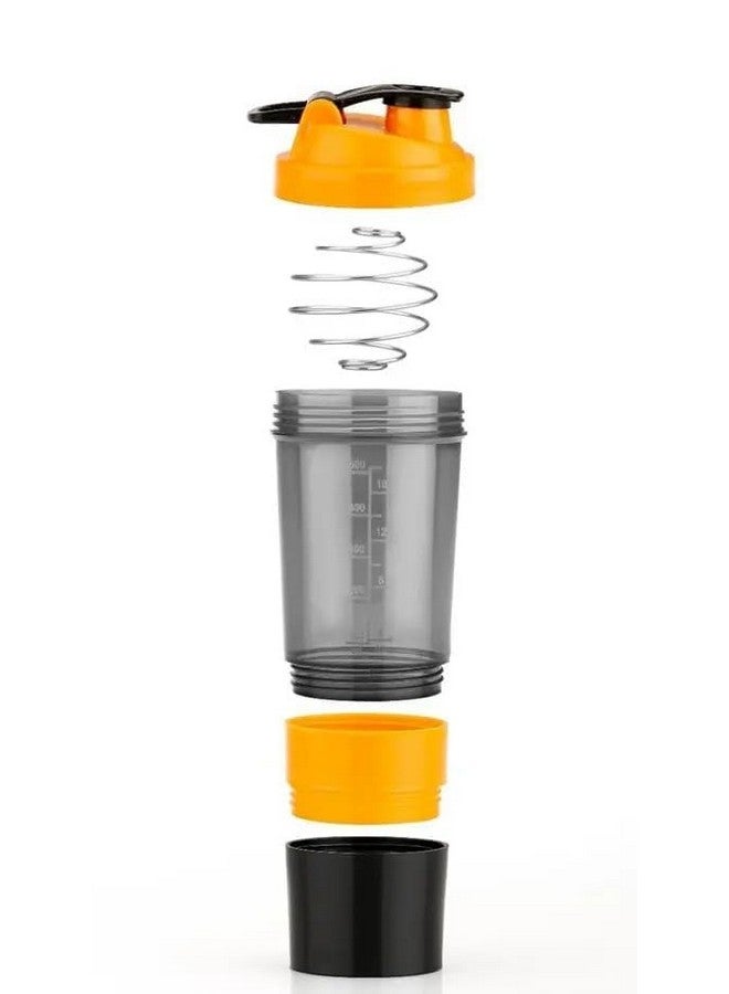 SKYVOKES SKYVOKES 500 ML Protein Shaker Bottle Sipper Gym Bottle for Protein Leak Proof with Mixing Spring Ball and Storage Compartment  - Image 2