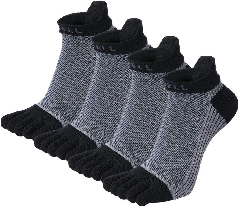 VWELL Store Cotton Toe Socks Five Finger Socks No Show Crew Athletic Running Socks 4 Pairs,Size 7-11 - Image 1