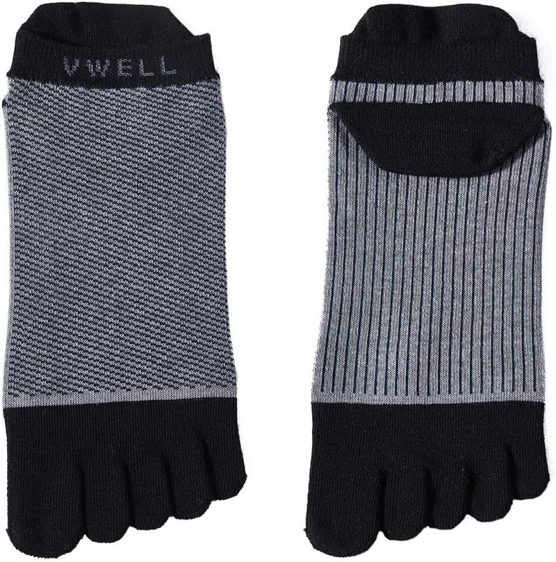 VWELL Store Cotton Toe Socks Five Finger Socks No Show Crew Athletic Running Socks 4 Pairs,Size 7-11 - Image 2
