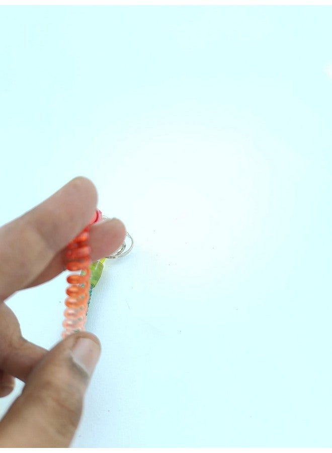 advancedestore [Pack Of 6 Spiral Plastic Key Chain Multi Coloured With Stretchable String Clip Holder (Multi Colour) - Image 5