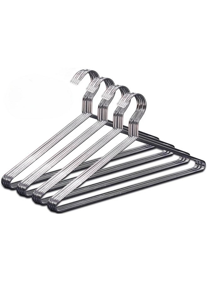 ROLLYWARE ROLLYWARE Heavy Duty Metal Shirt Coat Hangers, Stainless Steel Clothes Hanger with Polished Chrome, 17 Inch Silver Metal Wire Hanger (20)  - Image 1