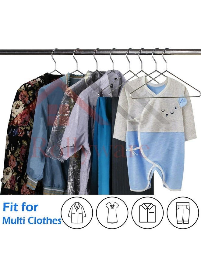ROLLYWARE ROLLYWARE Heavy Duty Metal Shirt Coat Hangers, Stainless Steel Clothes Hanger with Polished Chrome, 17 Inch Silver Metal Wire Hanger (20)  - Image 3