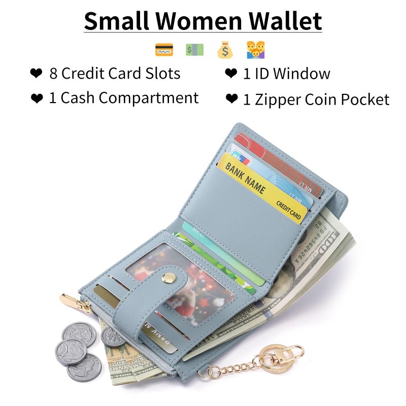 GAEKEAO Slim Wallet for Women, RFID Blocking Credit Card Holder Bifold Wallet with Zipper Coin Pocket, ID Window - Image 2
