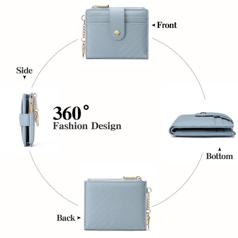 GAEKEAO Slim Wallet for Women, RFID Blocking Credit Card Holder Bifold Wallet with Zipper Coin Pocket, ID Window - Image 5