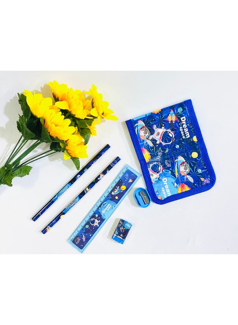 Generic Back to school supplies set Perfect space gift for students school supplies Cute stationery set Includes fun pencils, erasers, sharpeners, pencil cases and crayons Ideal for school and office supplies  - Image 3