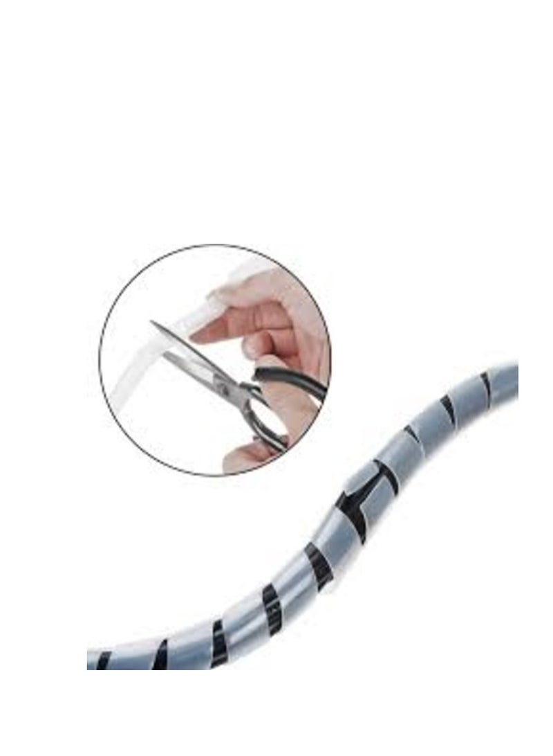 KNP KNP White Spiral Cable Wrap 30 MM is a robust and versatile cable management solution designed for large bundles of cables wires or hoses.  - Image 2