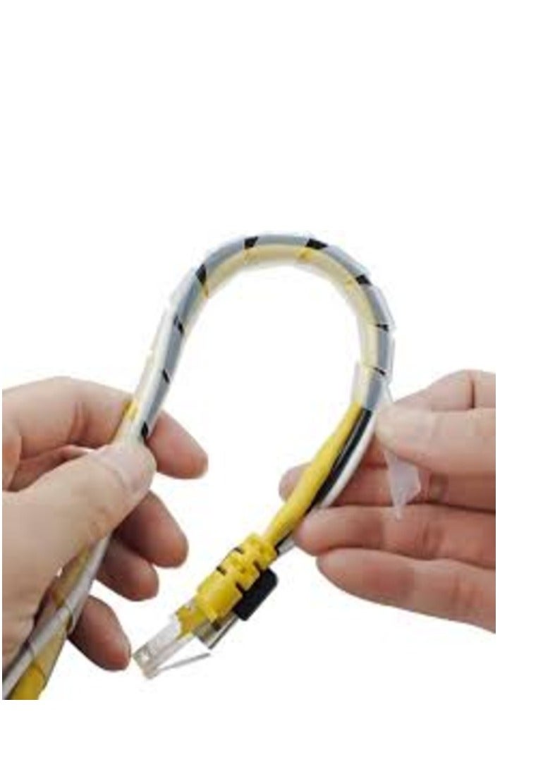 KNP KNP White Spiral Cable Wrap 30 MM is a robust and versatile cable management solution designed for large bundles of cables wires or hoses.  - Image 3