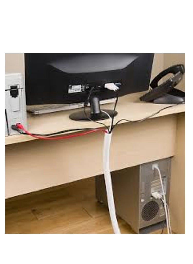 KNP KNP White Spiral Cable Wrap 30 MM is a robust and versatile cable management solution designed for large bundles of cables wires or hoses.  - Image 4