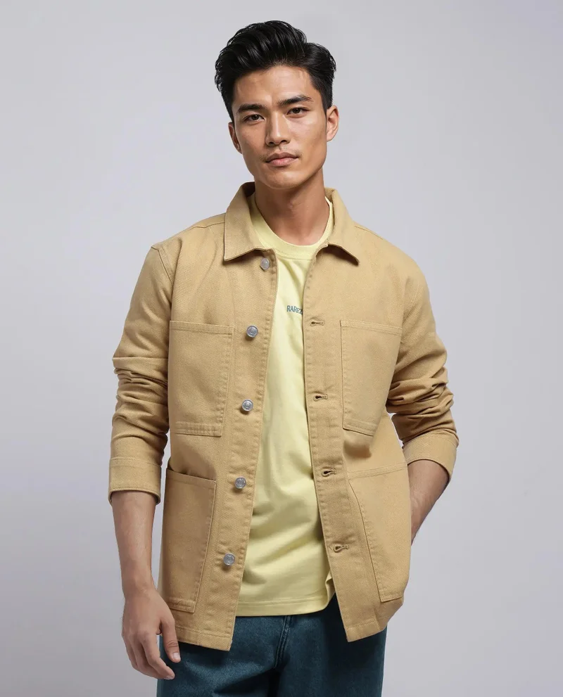 Rare Rabbit Men's Button Closure Plain Jacket
