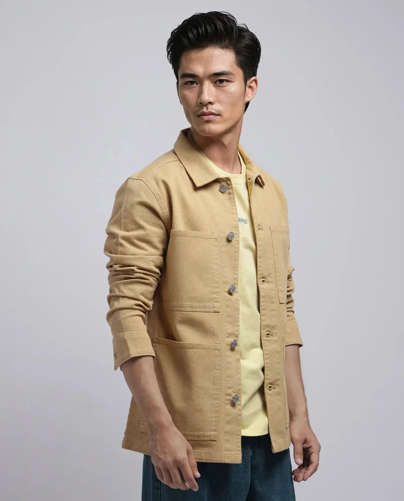 Rare Rabbit Men's Button Closure Plain Jacket