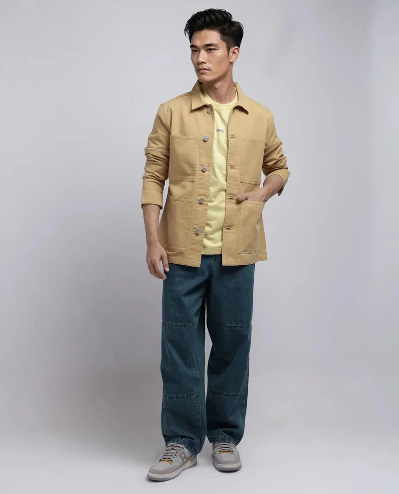 Rare Rabbit Men's Button Closure Plain Jacket