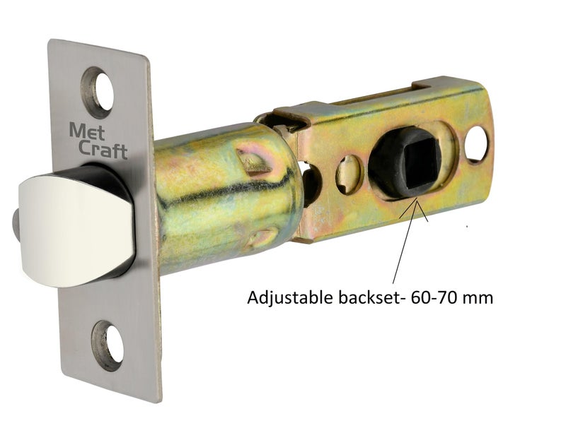 Met Craft Zinc Door Leverset Handle Lock/Main Door Lock with 3 Wave Cutting Key/Mortise Latch Locks for Home/Office/Hotel (Satin Silver,Adjustable Backset 60-70 mm) - Image 5