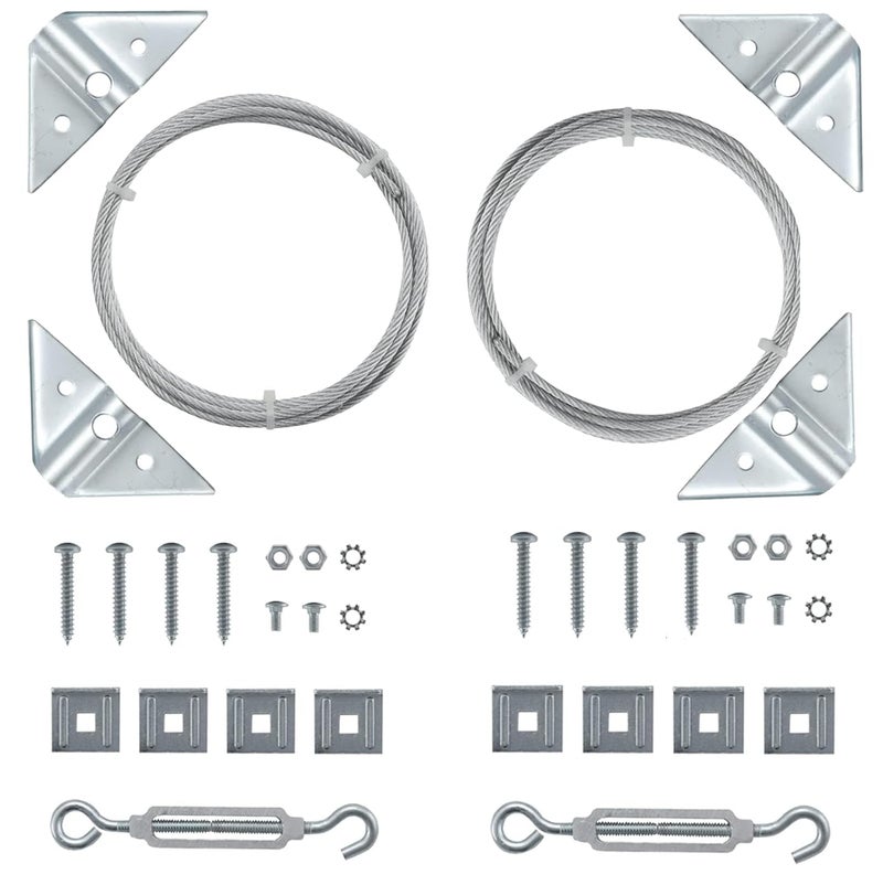 HOME MASTER HARDWARE 2 Pack Anti Sag Gate Kit for Wooden Fence Repair Zinc Plated Steel Antisag Gate Hardware Kit Turnbuckle Hooks Heavy Cable Screws