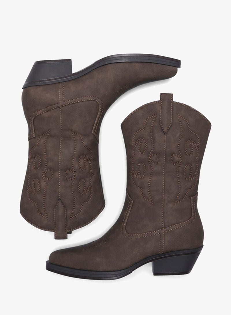 ONLY Bronco Cowboy Ankle Boots - Image 4