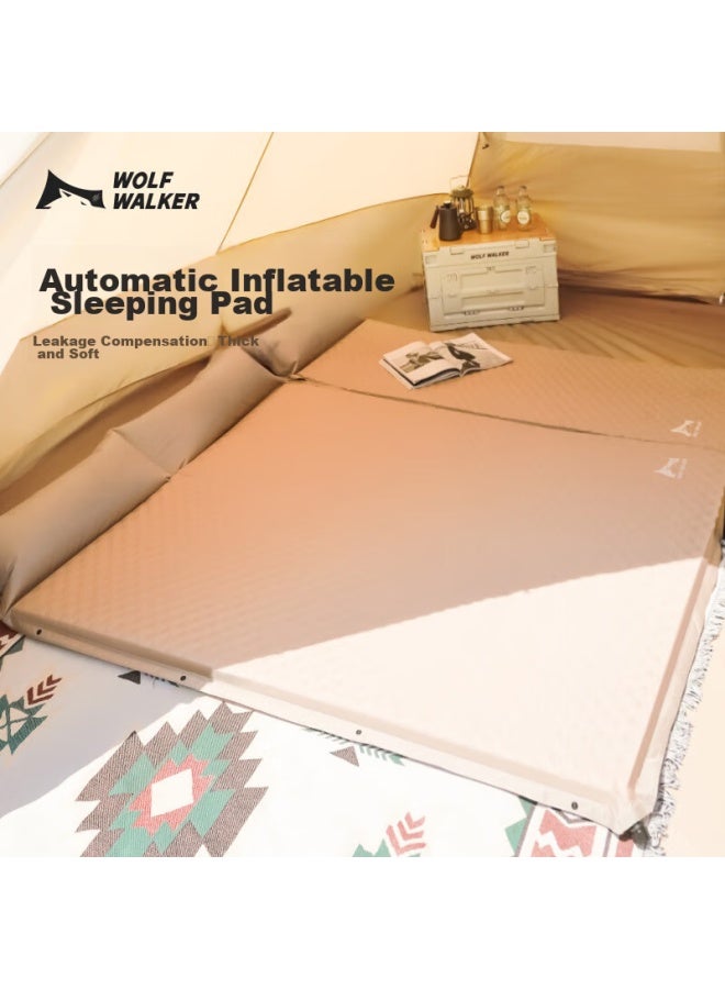 Wolfwalker Langxingzhe Automatic Air Mattress, Outdoor Moisture-proof Pad, Camping Inflatable Mat, Thickened, Khaki Color, 190*130*5cm - Image 2