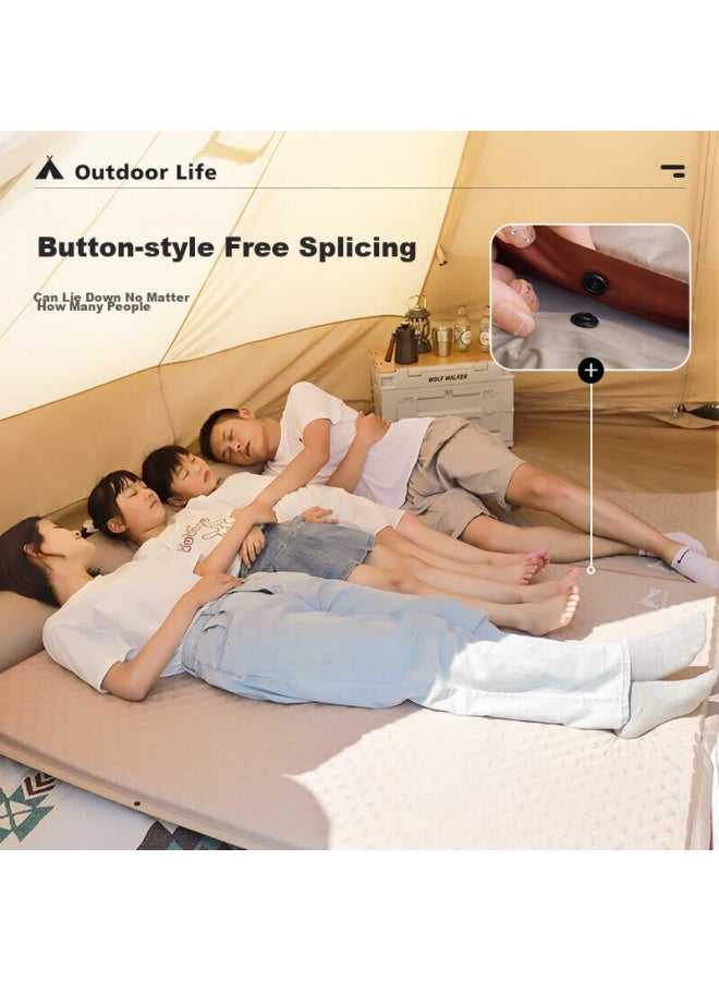 Wolfwalker Langxingzhe Automatic Air Mattress, Outdoor Moisture-proof Pad, Camping Inflatable Mat, Thickened, Khaki Color, 190*130*5cm - Image 3