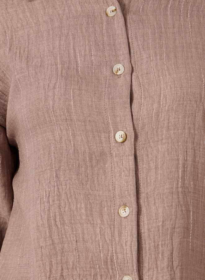 Styli Oversized Linen Spread Collar Shirt - Image 4