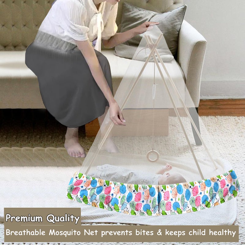 VParents شبكة البعوض للرضع من VParents لسرير الهولا ساري مع فتحة بسحاب من الأسفل - أزرق - Image 2