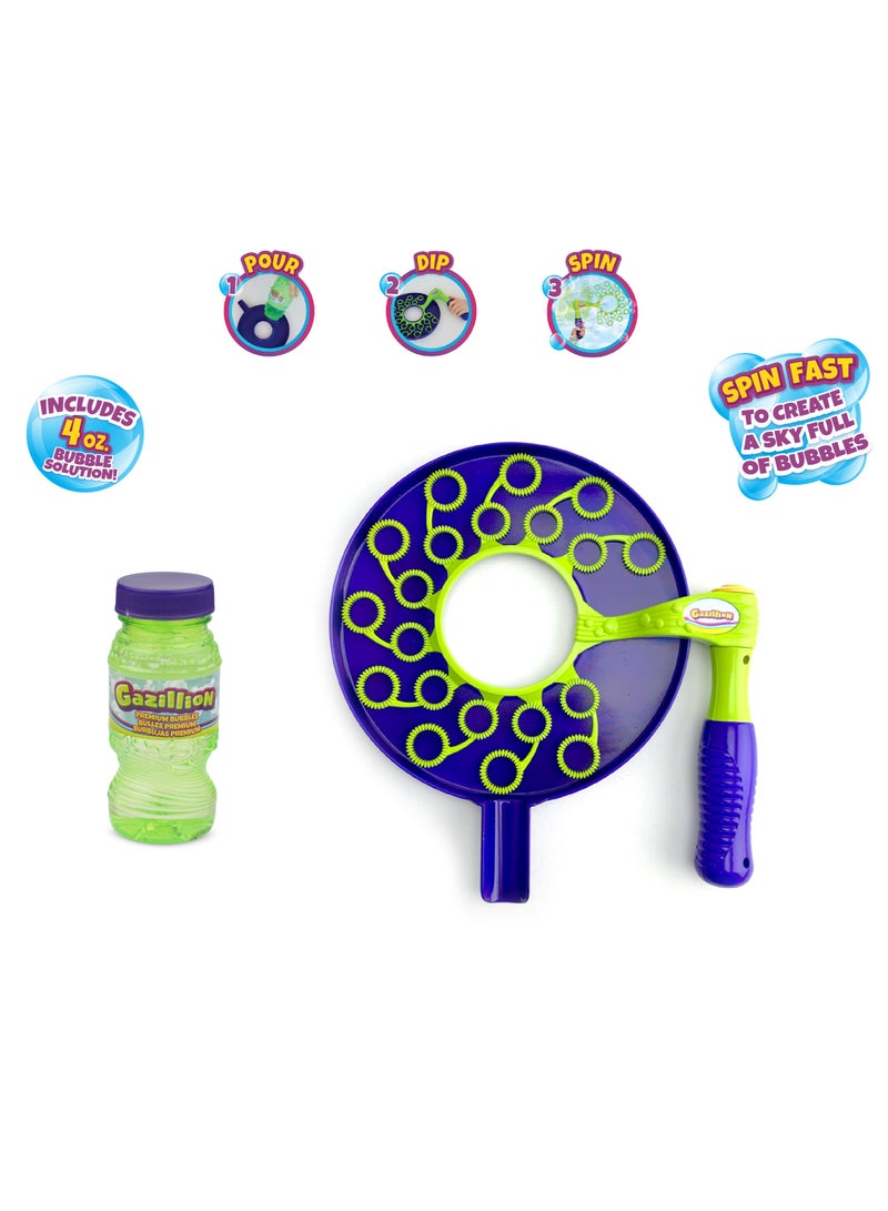Gazillion فقاعات غازليون الدوارة مع محلول فقاعات 4 أونصات | فقاعات ألعاب | ألعاب خارجية | هدايا حفلات للأطفال | منفاخ فقاعات | هدية للأطفال والبالغين - Image 2