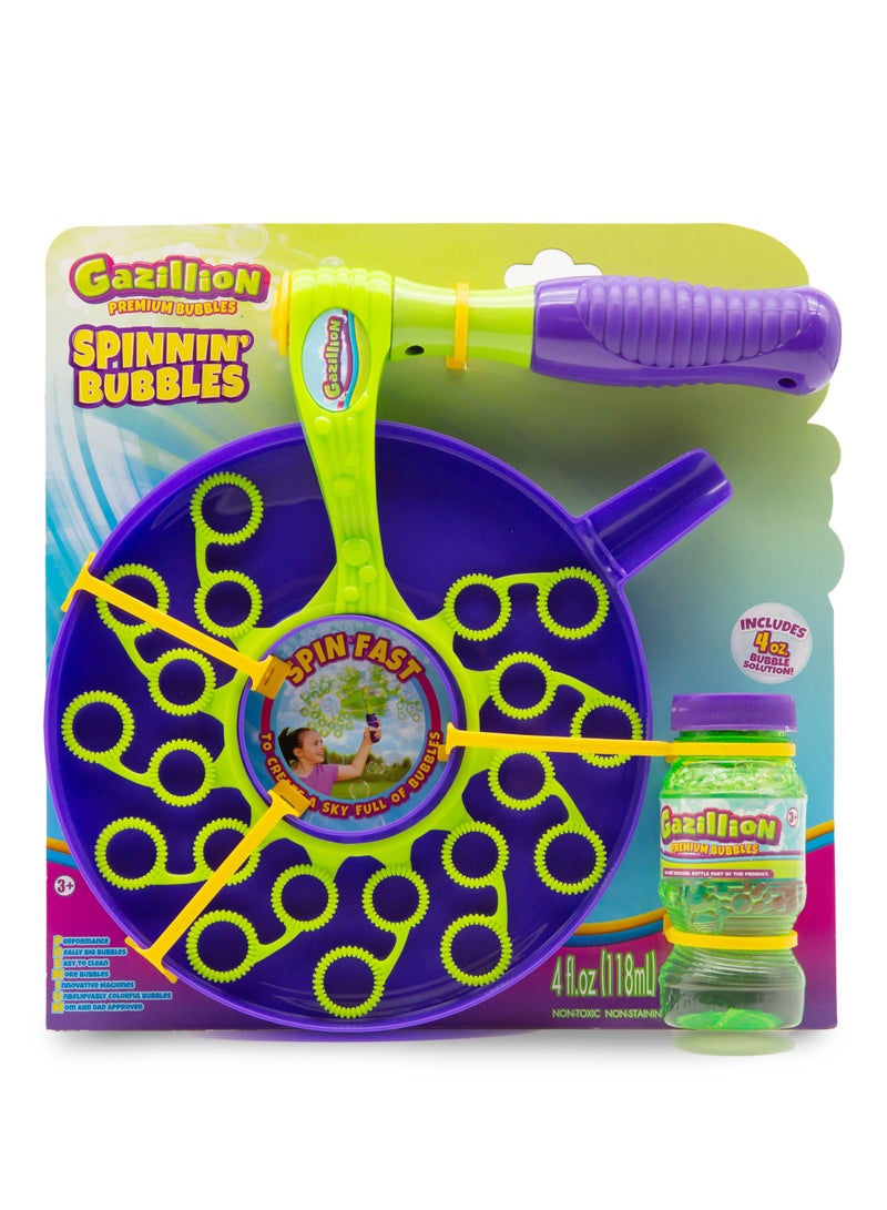 Gazillion فقاعات غازليون الدوارة مع محلول فقاعات 4 أونصات | فقاعات ألعاب | ألعاب خارجية | هدايا حفلات للأطفال | منفاخ فقاعات | هدية للأطفال والبالغين - Image 5