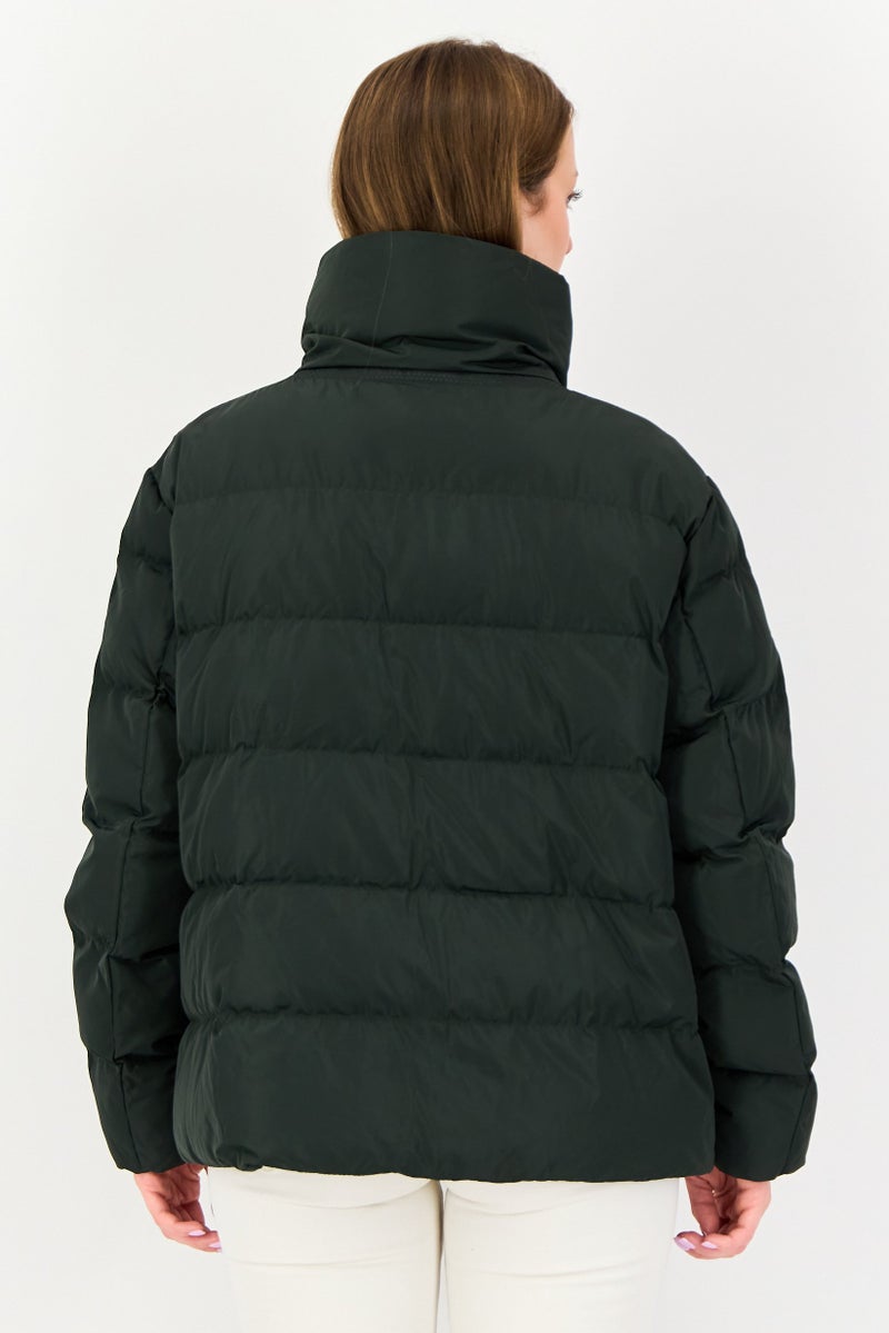 GEOX Women Quilted Puffer Jacket, Dark Green - Image 3
