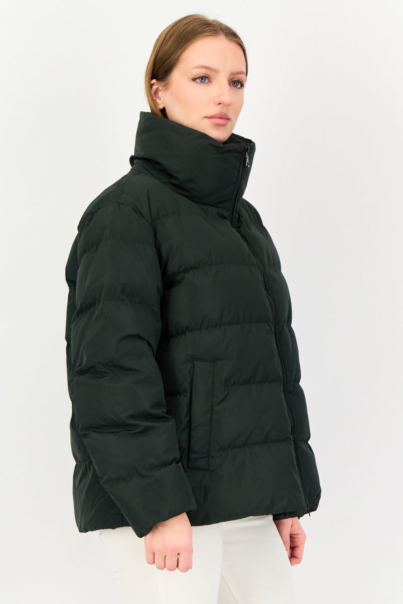 GEOX Women Quilted Puffer Jacket, Dark Green - Image 2