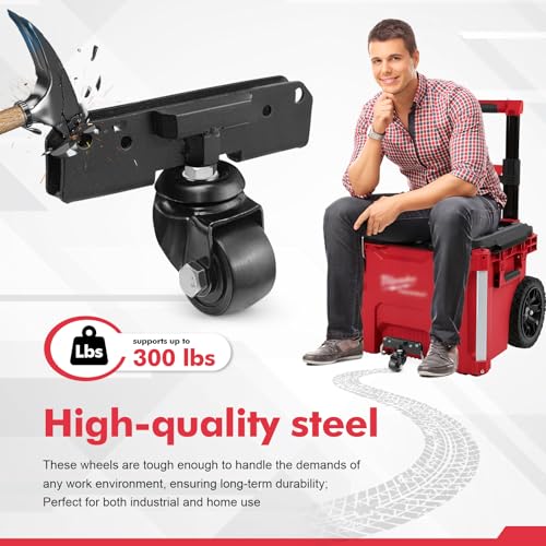 BPOPO Front Wheels Compatible for Milwaukee Packout Rolling Tool Box,Packout Caster Wheels Accessories for Packout Tool Box,Making Transportation Easier - Image 5