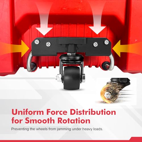 BPOPO Front Wheels Compatible for Milwaukee Packout Rolling Tool Box,Packout Caster Wheels Accessories for Packout Tool Box,Making Transportation Easier - Image 2
