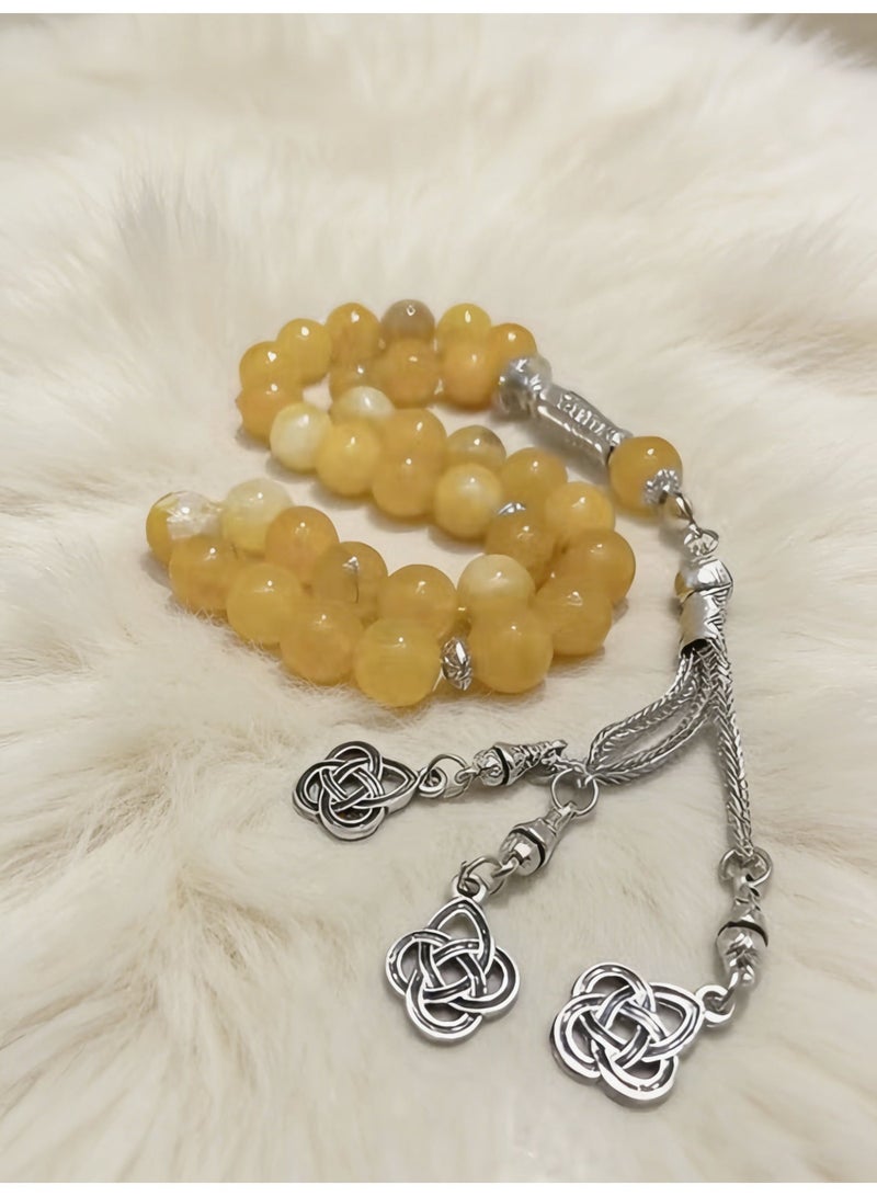 عام 33 سبحة من حجر اليشم الطبيعي/10 ملم - Image 4