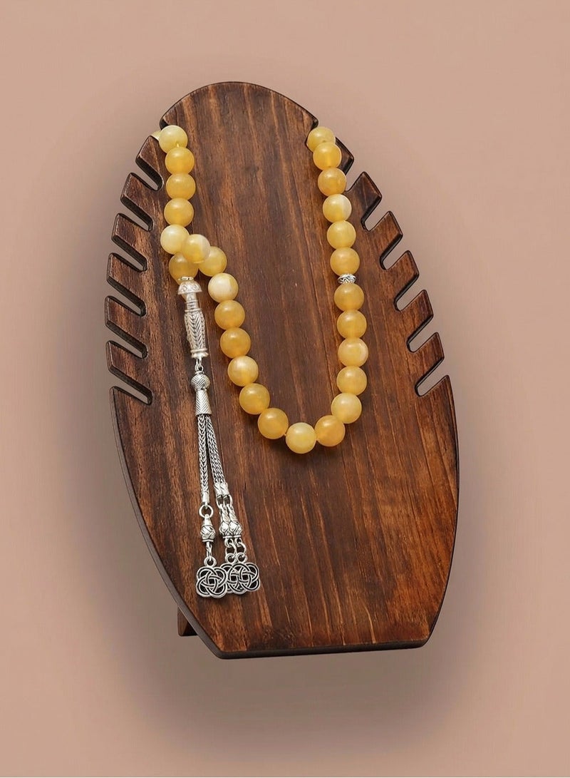 عام 33 سبحة من حجر اليشم الطبيعي/10 ملم - Image 2