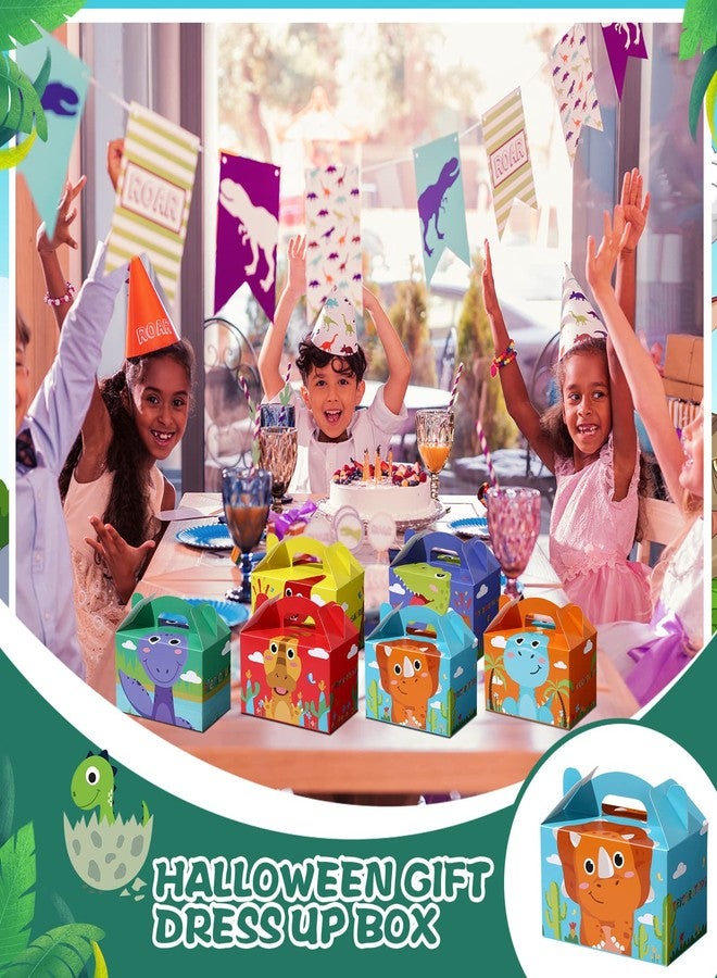 تاوباري مجموعة تاوباري من 24 علبة هدايا بتصميم ديناصورات لحفلات أعياد الميلاد، علب حلوى بتصميم ديناصورات، علب هدايا لحفلات الأولاد والبنات والأطفال، لوازم حفلات استقبال المولود، 6 × 3.5 × 3.5 بوصة (تصميم جميل) - Image 4