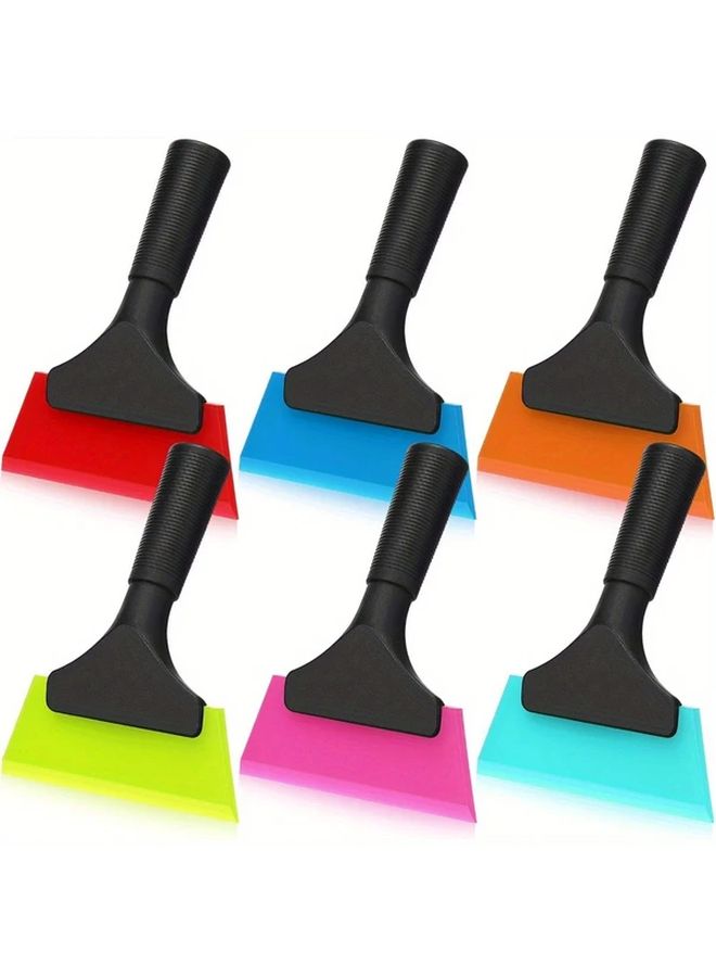 5 Inch Silicone Squeegee 2 Pack Random Color Non Slip Handle For Car Shower Glass - Image 1