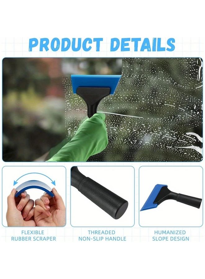 5 Inch Silicone Squeegee 2 Pack Random Color Non Slip Handle For Car Shower Glass - Image 3