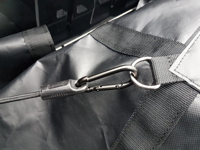 SPIDER Pickup Truck Bed Tarp (7â€™1â€ W x 7â€™6â€ L) - Heavy Duty Black Solid Waterproof Cargo Net Cover - Detachable Quick Adjust Tie Downs - Fits Short Bed (5'6") and Trailers - Image 3