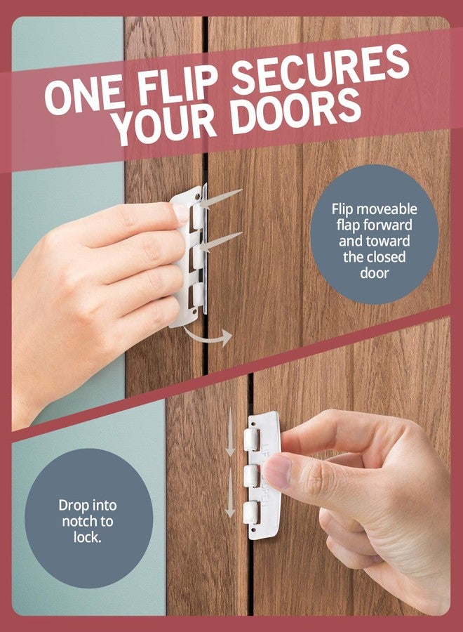 JD Jack N'Drill Jack N’ Drill Flip Action Door Lock (6 Pack)- Reversible Privacy Door Locks with Anti Lockout Screw for Child Proofing and Home Defense, Easy to Install and Durable Lock for Interior Swing-in Doors - Image 5