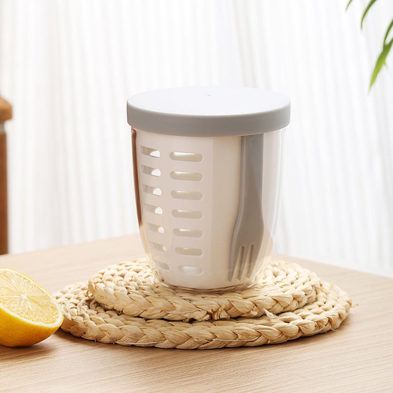 Leachable Fruit Cup – Portable 650ML Leakproof Salad Box with Fork - Image 1