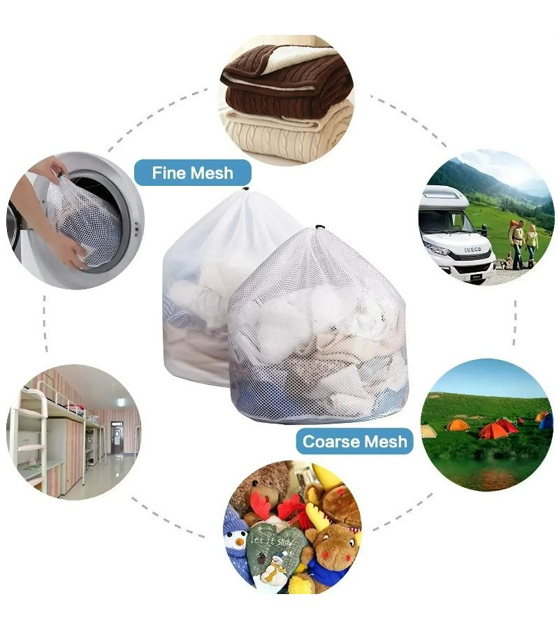 Large Capacity Coarse Mesh Laundry Bag for Clothes Delicates Washing - Image 5