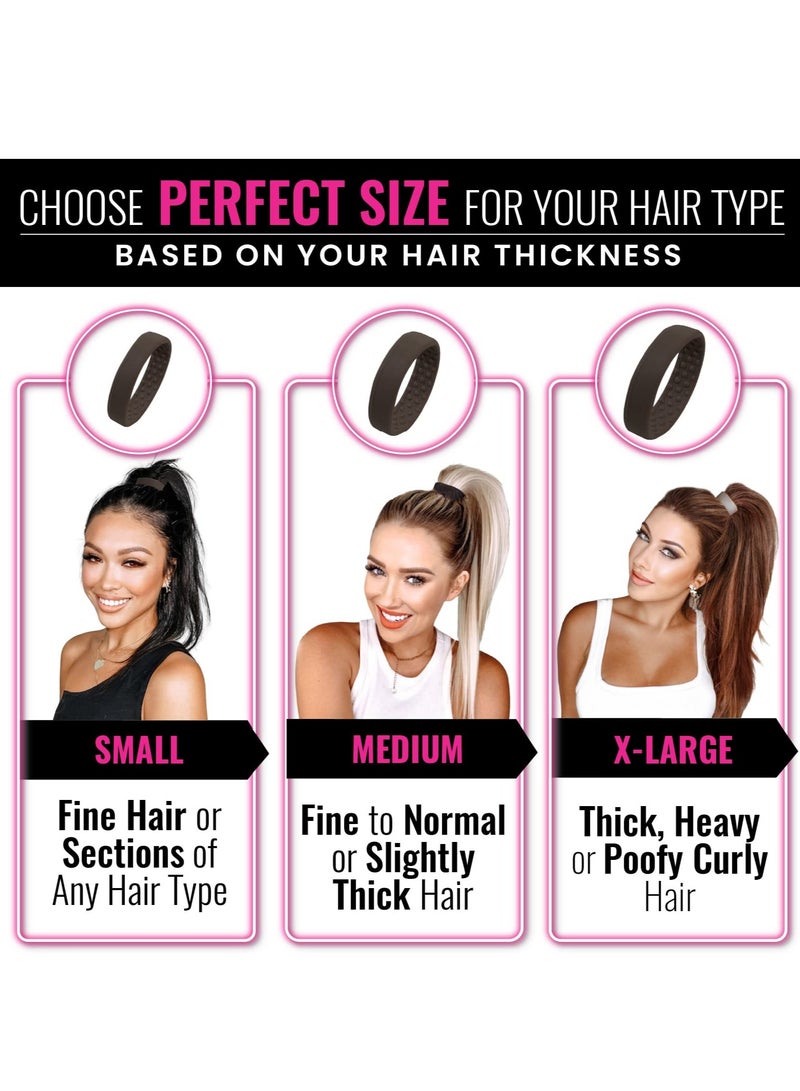 SYOSI SYOSI Silicone Seamless Hair Ties, Thick & Seamless Hair Ties Bands Ponytail Holders for Fine to Normal Hair or Slightly Thick Hair (2 Packs) - Image 2